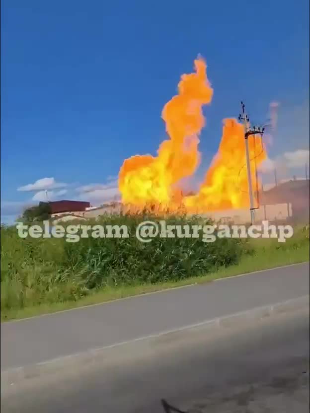 🔥 Kurgan, Russia. A gas distribution station is on fire!