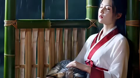 "Sleeping in Silence – Rain, Fire & Breathing | Bamboo Night Scene"