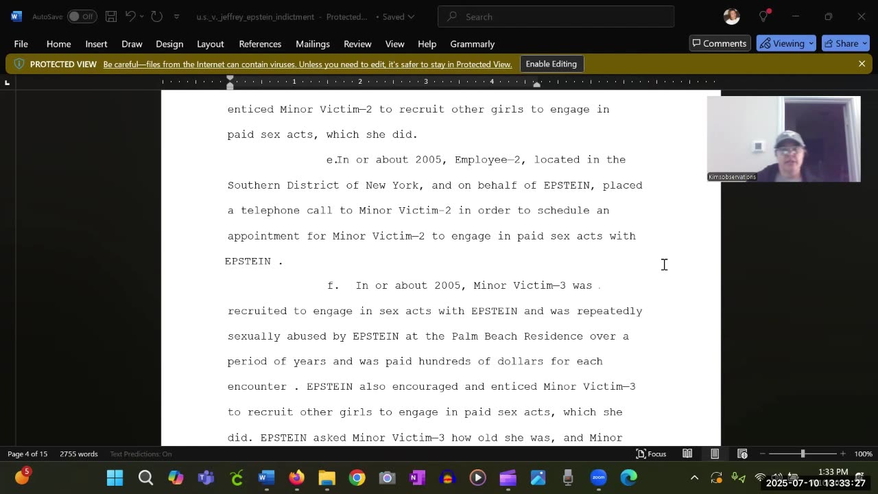 Jeffrey Epstein New York Indictment