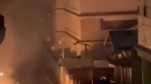 Damaged Qatari embassy building in Kyiv after the Russian attack