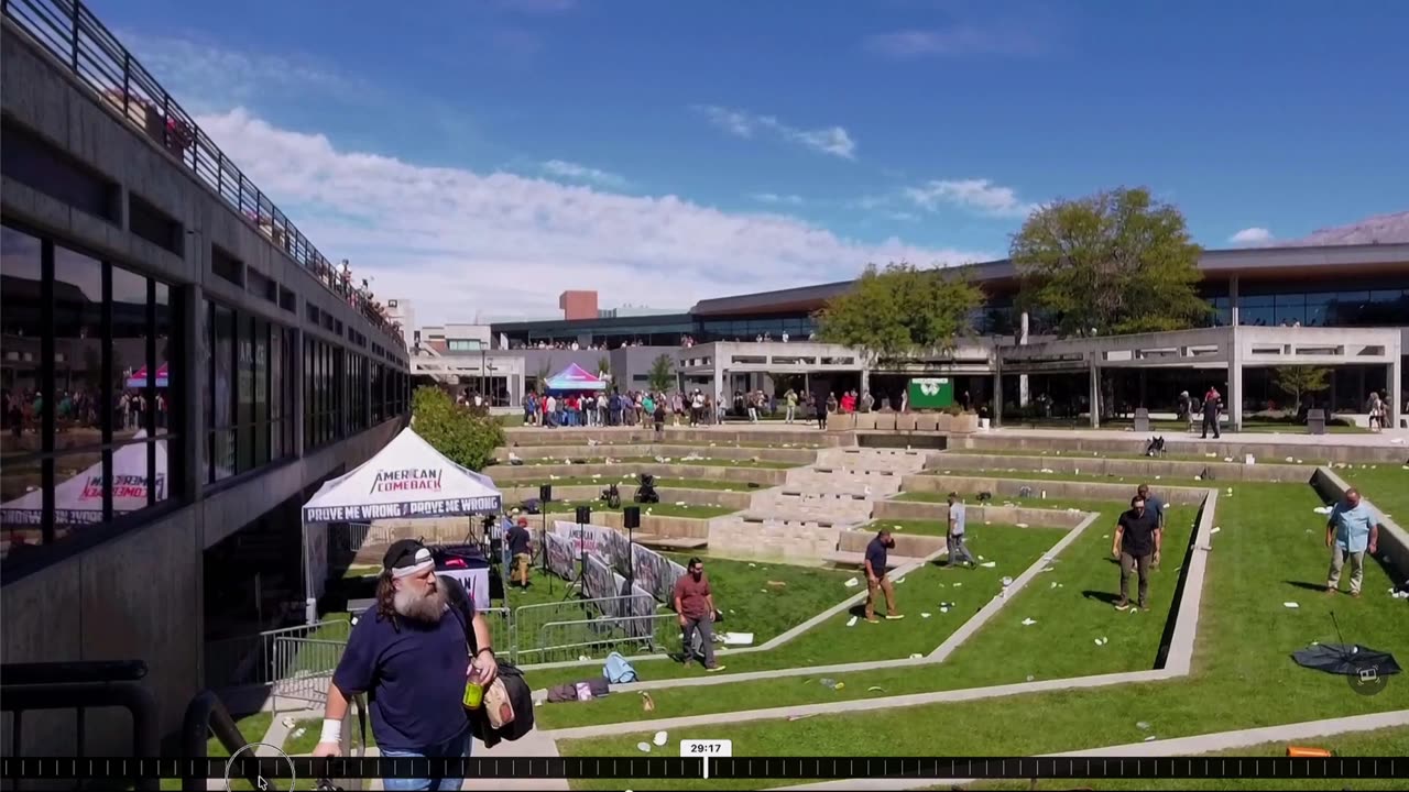 A small drone is seen coming out of a vent after Charlie Kirk was shot, watch the video