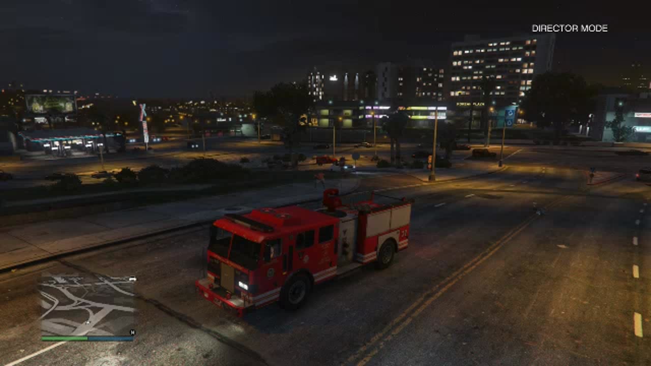 GTAV: Having Fun with Firetruck Water Cannon (Director Mode)-Date 7/17/2018
