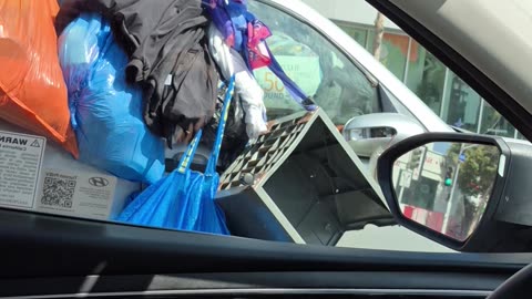 Piles Of Garbage Obstruct Car's View