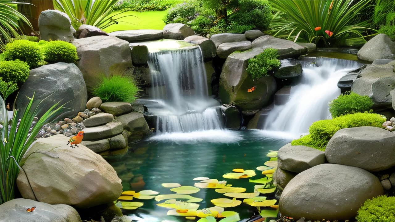 Paz Mental: Fonte de Água e Cantos de Pássaros ✨🌿