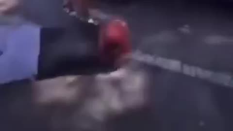Mudshark beaten to tears due to violent Negroid traits