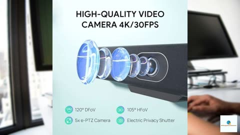 Yealink UVC34 4K Conference Room Camera System 10 Microphone 8 MP All-in-One Video Confere