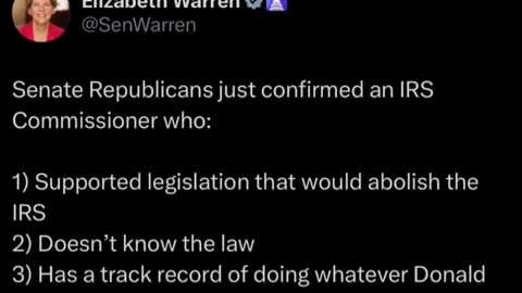 Elizabeth Warns Of The Horrors & The Possibility We May Not Have To Pay Taxes Anymore… 😳😳🙃🙃