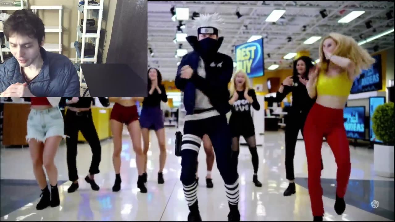 Kakashi From The Naruto Shippuden Series Dancing With Women At A Best Buy Store Fake Funny Parody