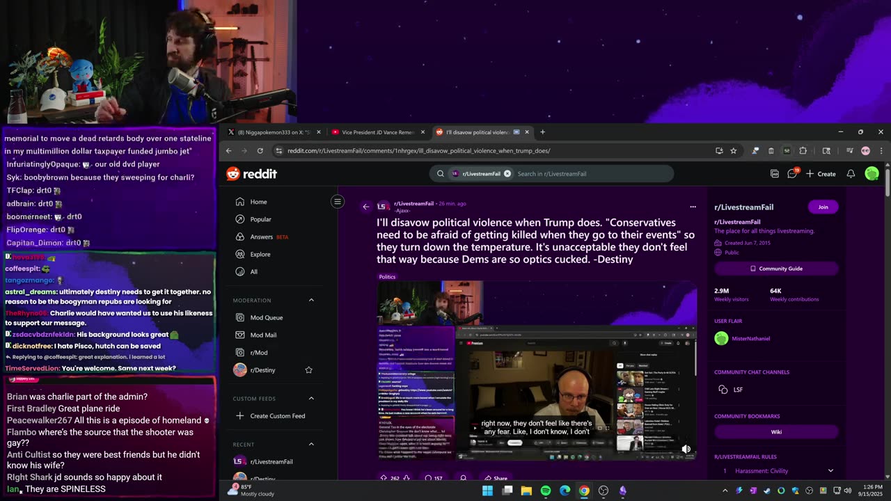 [Mirror] Destiny YouTube Stream