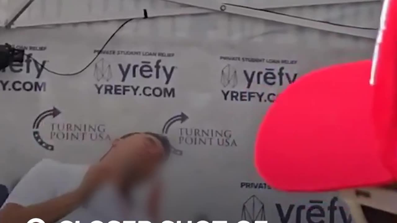 Closer Shot of Charlie Kirk Being Shot at Utah Valley University