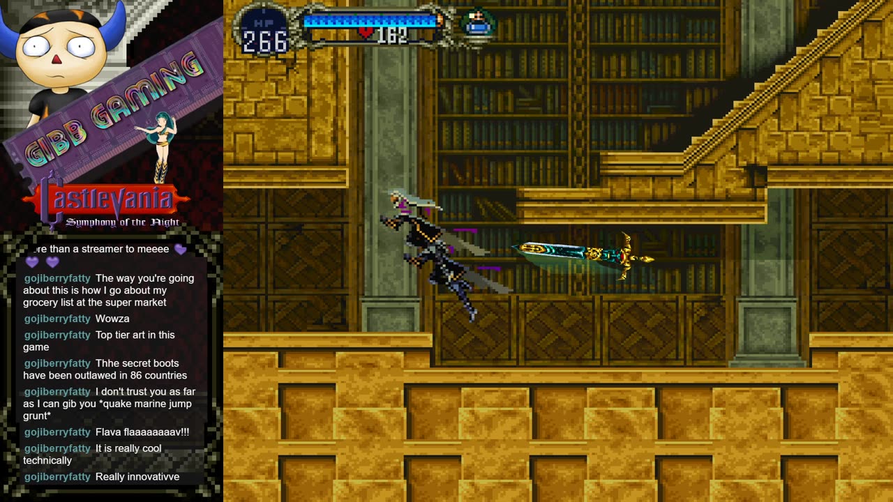 Castlevania Symphony of the Night - Headbutting the librarian's butt