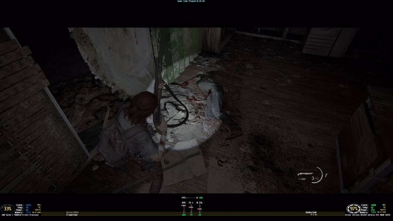 The Last of Us Part II Remastered 219 4k HDR PC Gameplay 9800x3d RTX 4080 Super DLAA No DLSS or FG