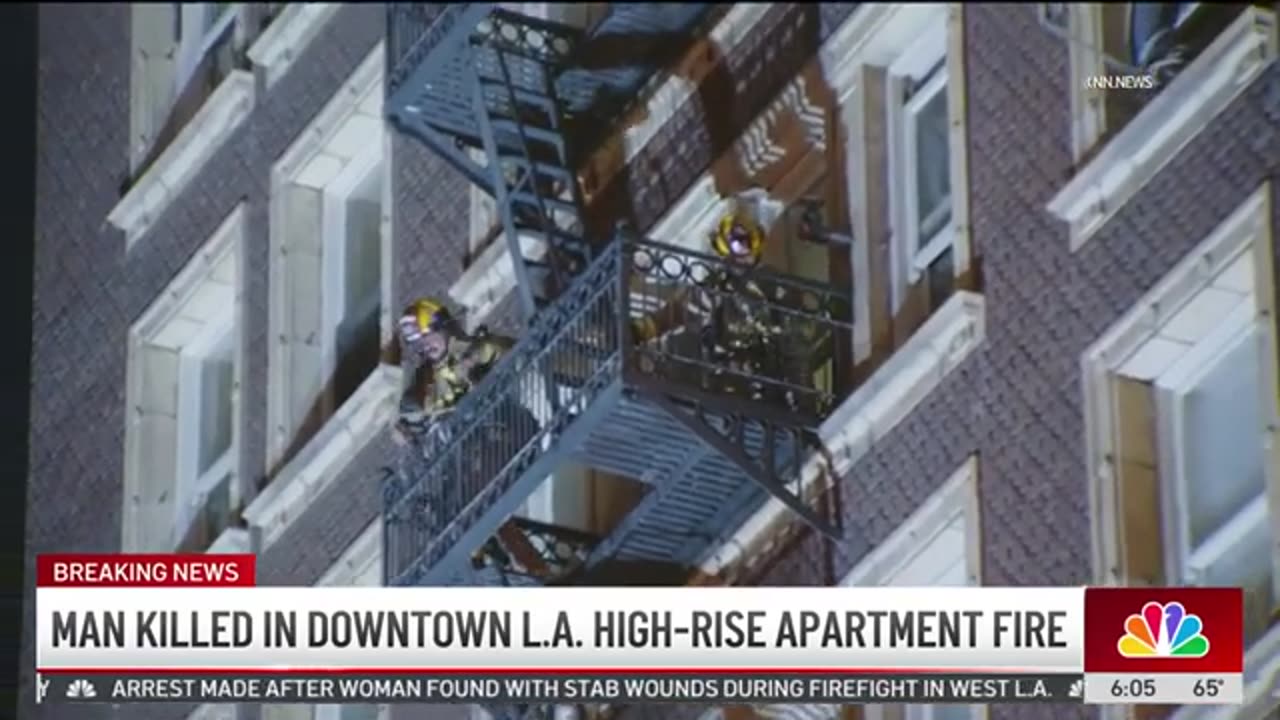 Man killed in downtown LA high-rise apartment fire