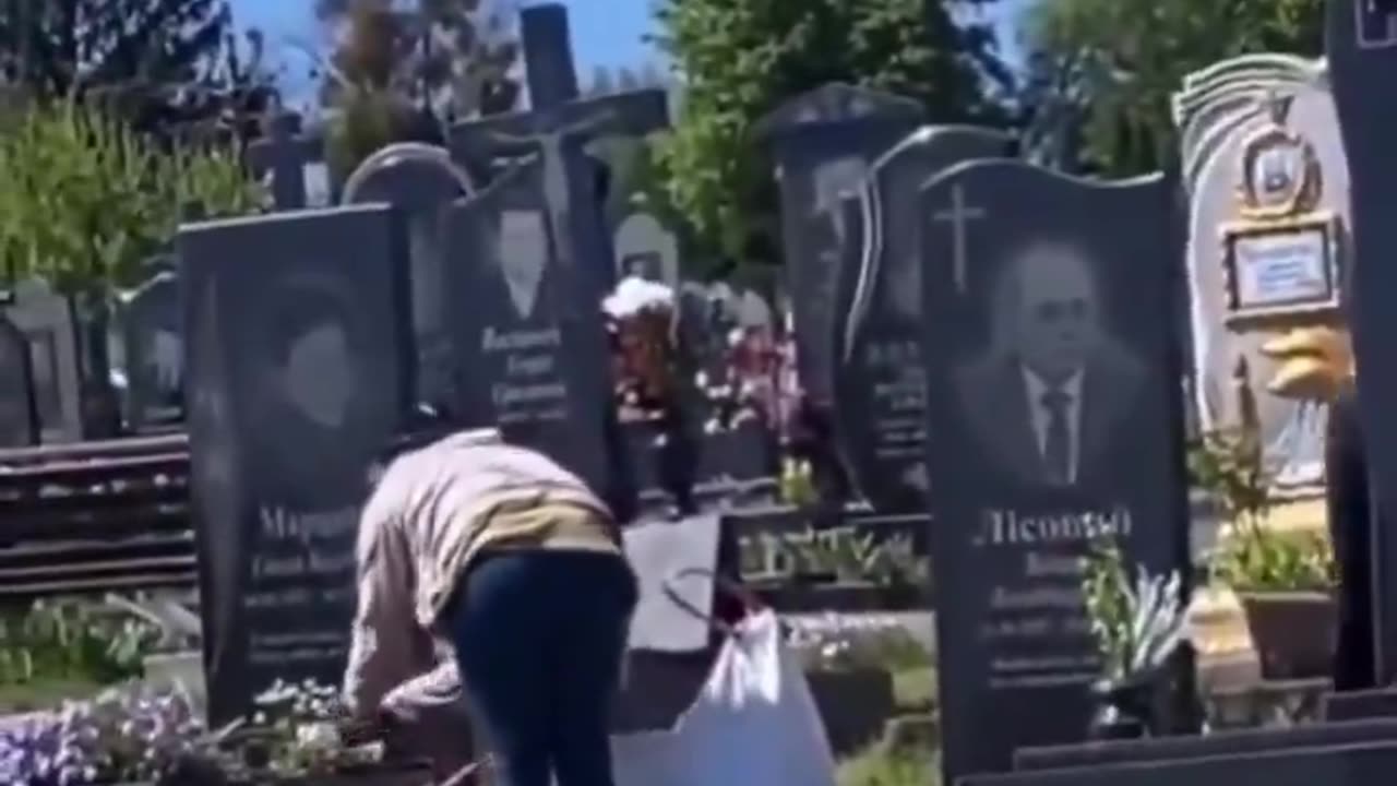 Stealing flowers from graves … disgusting