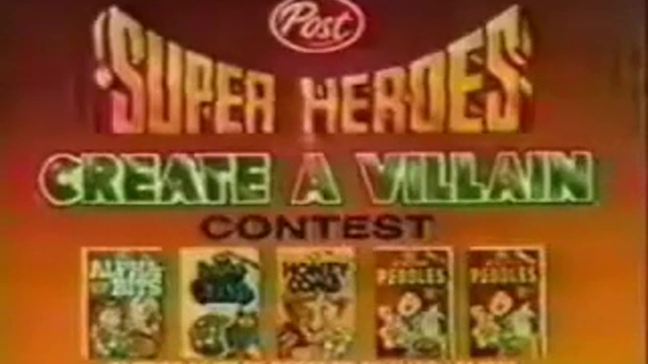 Post Cereal "Super Heroes Create A Villain Contest" TV Commercial from 1982 w/the Super Friends