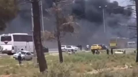 Israel attacked a truck with ballistic missiles on the main highway
