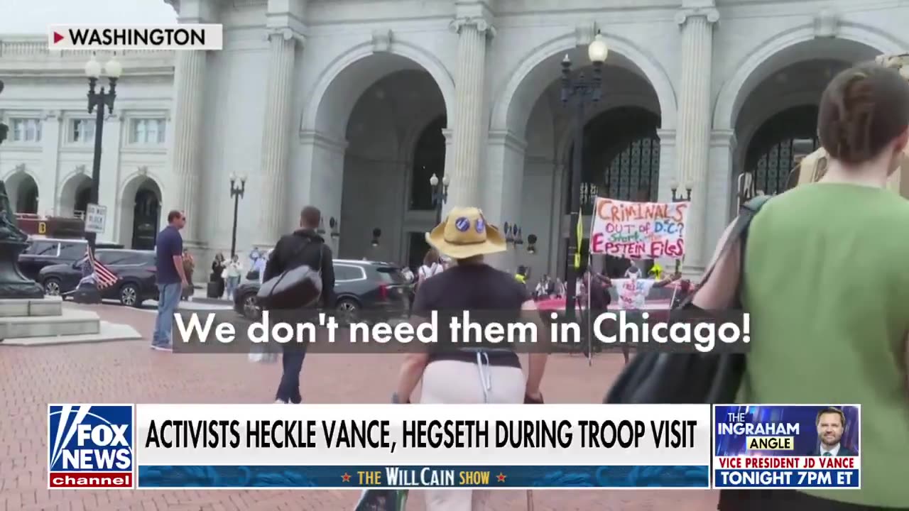 Crazed Leftists Heckle Vance, Hegseth, and Miller as They Leave Union Station