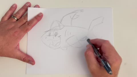 How to Draw Tommy the Shark (Cartoon)