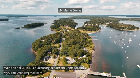 Maine B-Roll (No Sound): The Islands of Harpswell Maine Straight Forward Flight