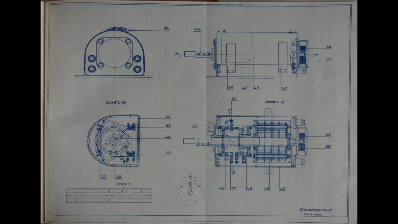 Panzer IV Original Blueprints Upper Armored Hull Section, Turret, Electrical Equipment