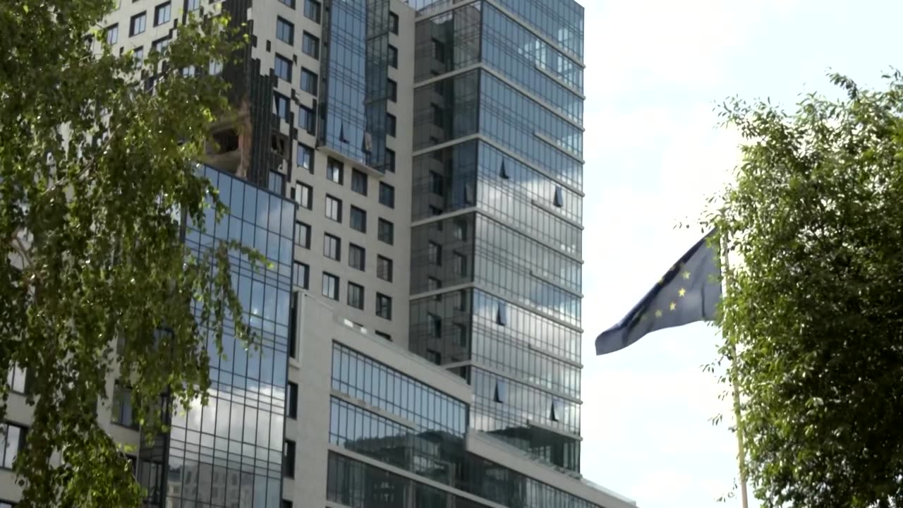 Russian attack damages building next to Kyiv office of EU delegation