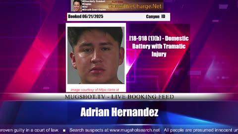 Mugshot TV - Live Arrest Booking Video Stream
