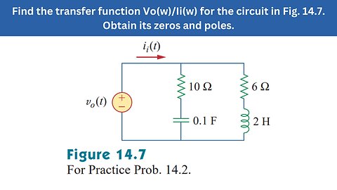 Practice Prob 14.2 | Find the transfer function Vo(w)/Ii(w) Fig. 14.7 | FEC 4th Edition