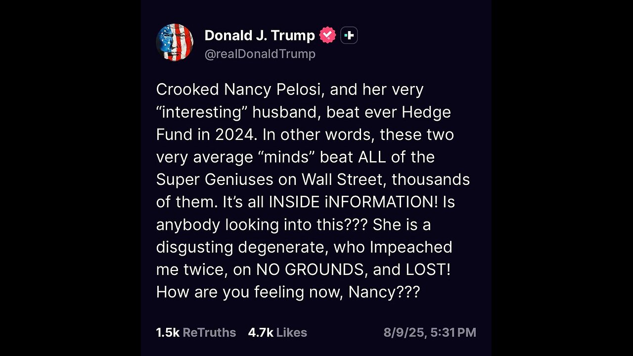 How are you feeling now, Nancy???