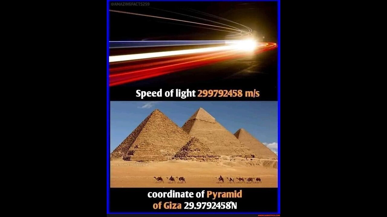 The Great Pyramid's latitude is the exact digits of the Speed of Light in meter per second