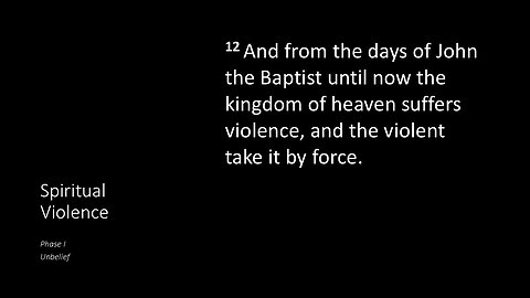 Spiritual Violence - Phase I - Unbelief