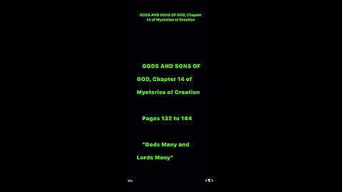 GODS AND SONS OF GOD, Part 1 of Chapter 14 of Mysteries of Creation