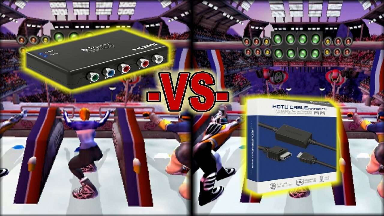 Portta Component-to-HDMI Converter VS Hyperkin HDTV Cable for PS2/PS1 -No commentary-
