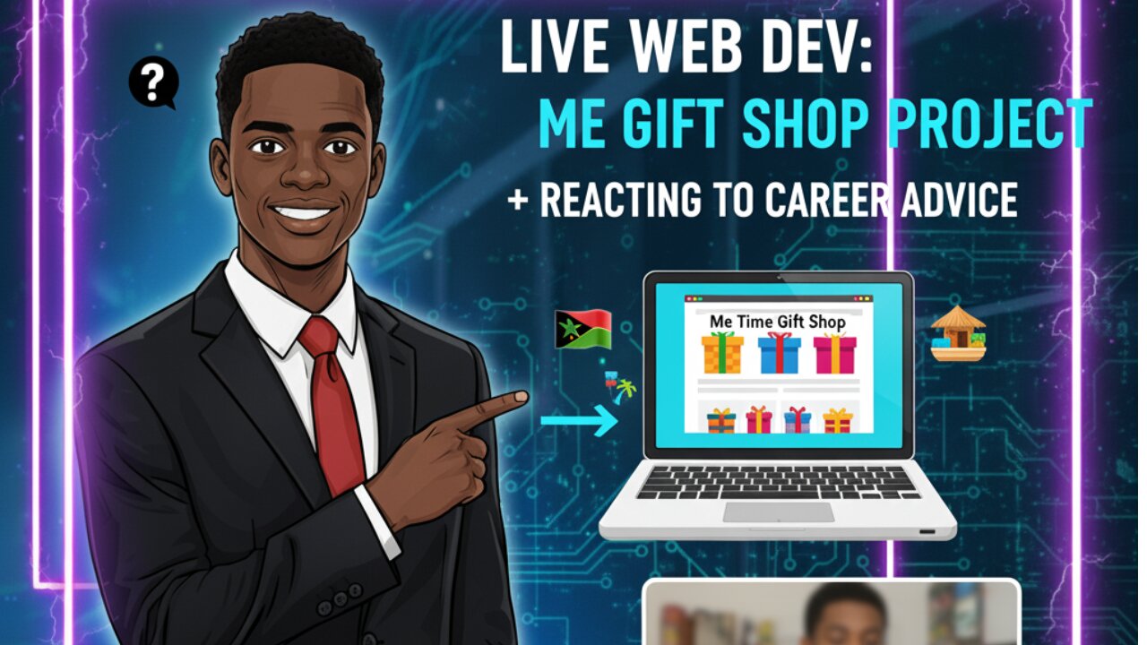 Live Web Dev: Continuing the "Me Time Gift Shop" Project + Reacting to Career Advice