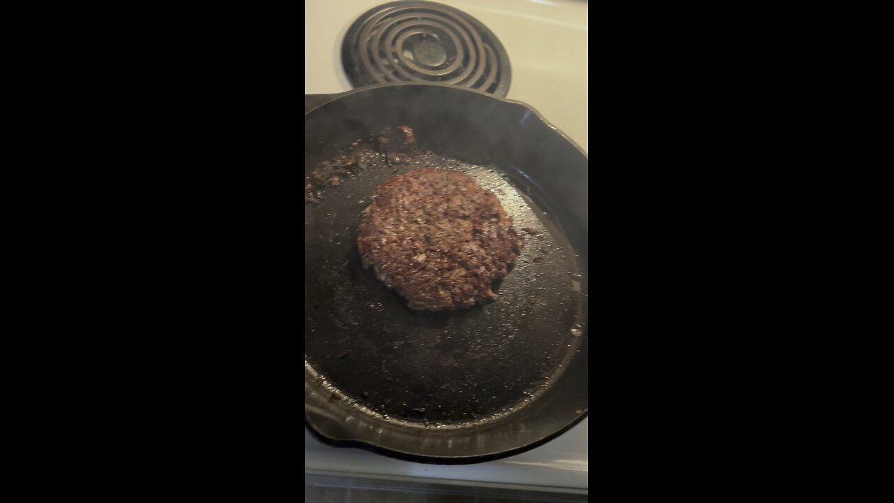 Crusty burger patty and butter