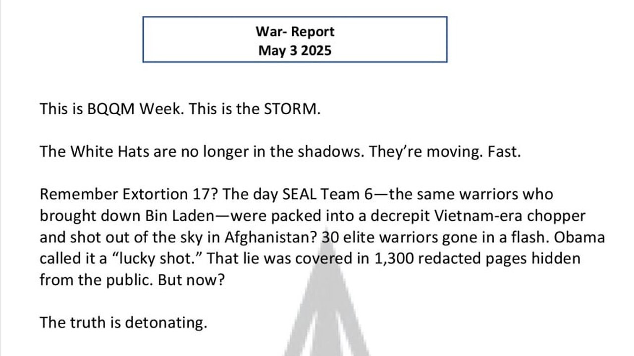 WAR REPORT - MAY 03 2025 - THIS IS BQQM WEEK
