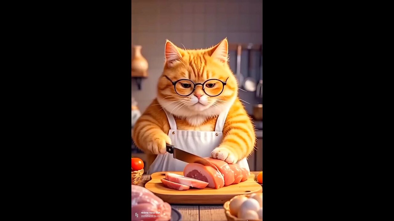 cat and coking video