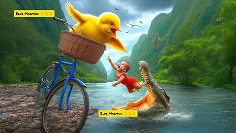 Chick 🐥 saves baby from 🐊🐊🐊