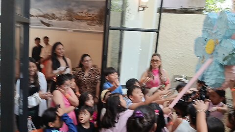 happy birthday party time all the kids having fun with game