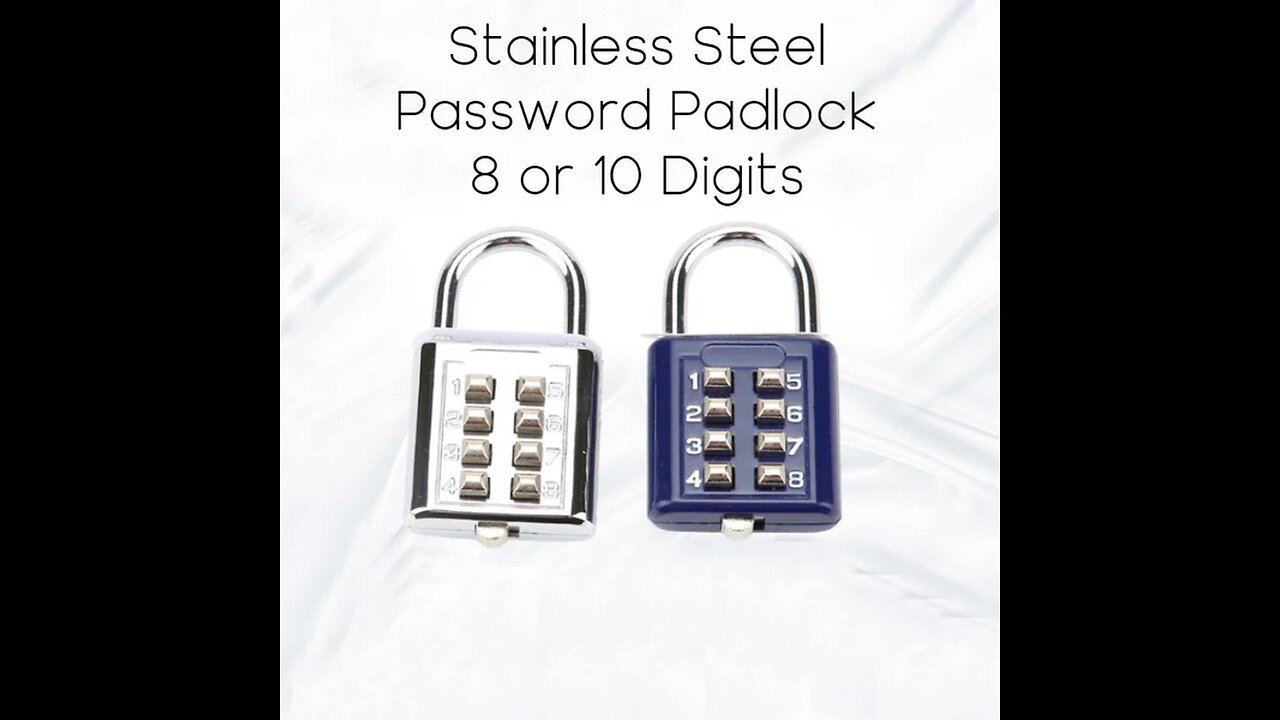 10-Digit Push Button Anti-theft Padlock, for Gym, Luggage, Drawer, Cabinet, Door and More