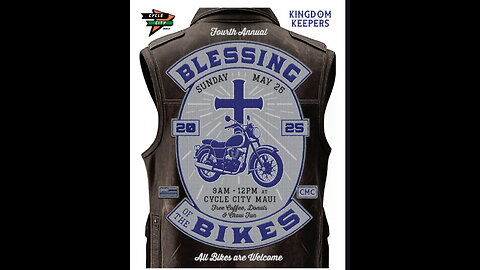 Gabe Gossack and Pastor Rodney Akau of Kingdom Keepers Christian Motorcycle Club Blessing Bikes 5/25