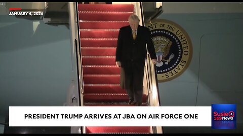 President Trump Arrives At JBA On Air Force One