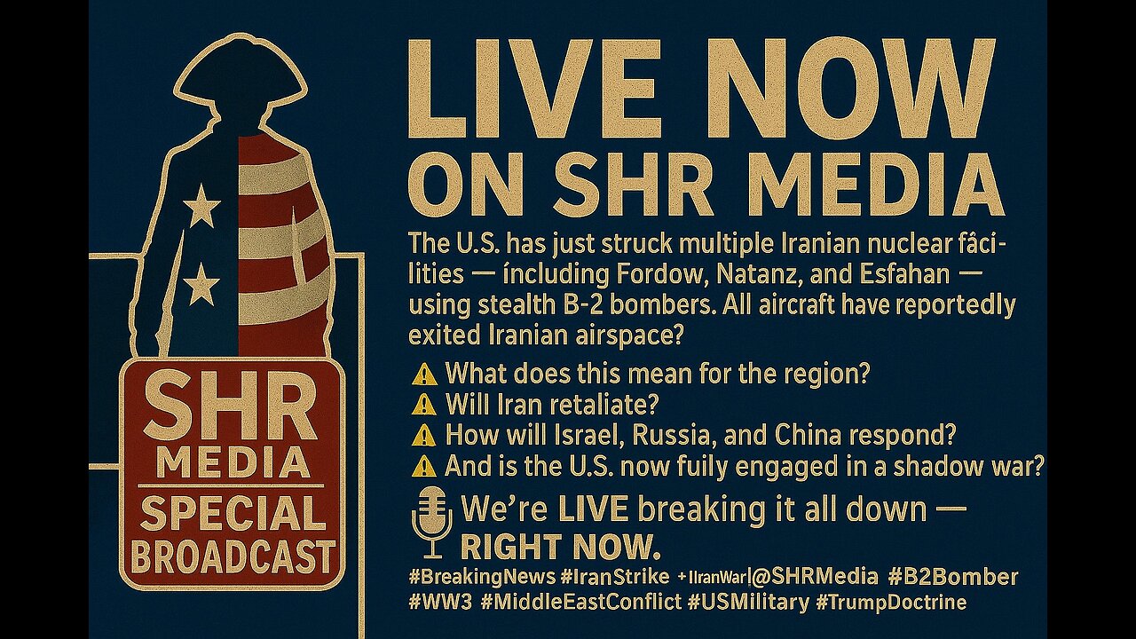 🚨 BREAKING: U.S. BOMBS IRANIAN NUCLEAR SITES 🚨