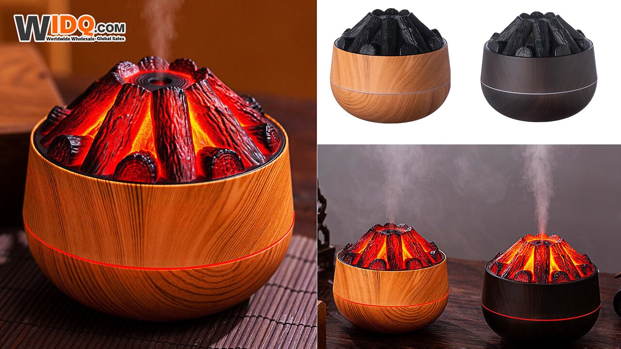 🌋 Flame Glow Ultrasonic Humidifier | Cozy Mist Maker 🔥