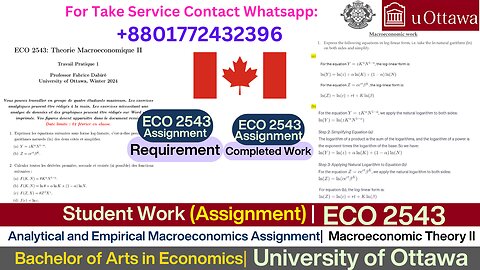 Client Work (Assignment)) | ECO 2543 Analytical & Empirical Macroeconomics | University of Ottawa