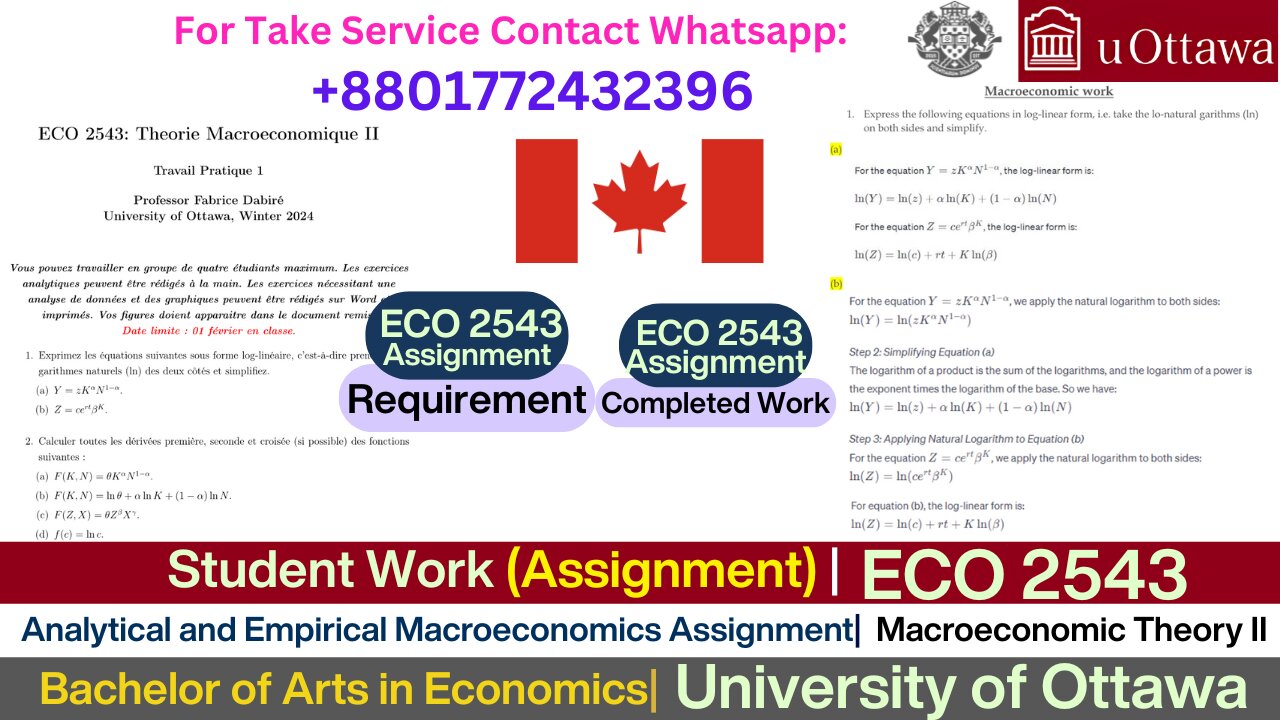 Client Work (Assignment)) | ECO 2543 Analytical & Empirical Macroeconomics | University of Ottawa