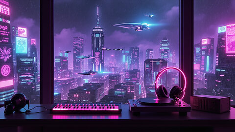 Twilight Cityscape Ambience | Synthwave & Chillhop for Evening Focus