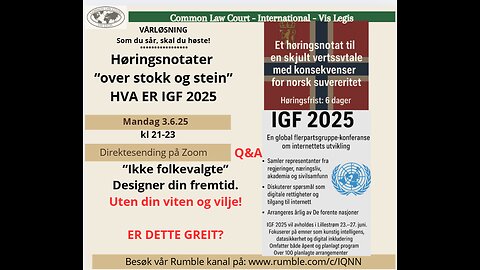 3.6.25: Høringsnotater og IGF2025 i Lillestrøm!