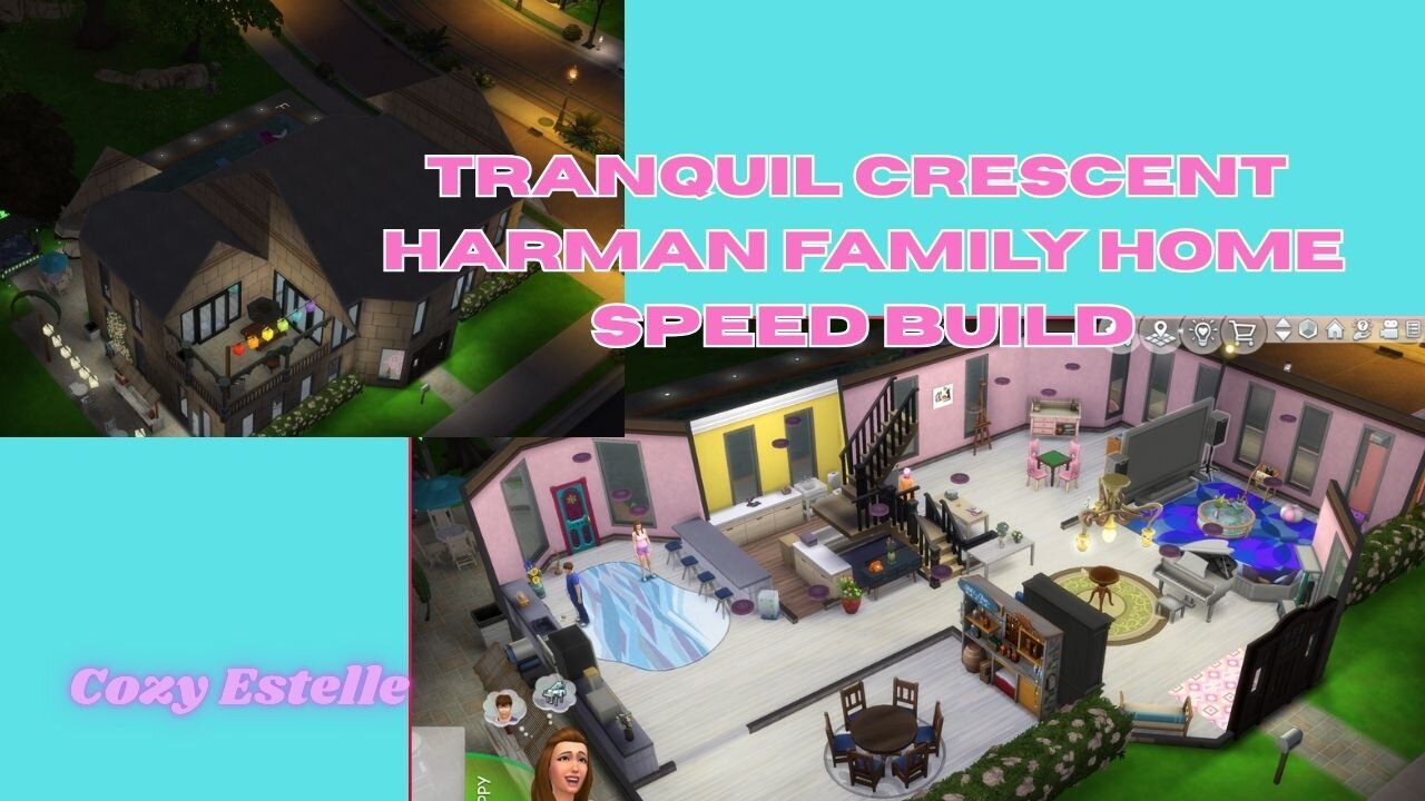 Tranquil Crescent Harman Family Home Speed Build – The Sims 4 Gameplay