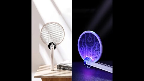Portable Foldable 2-in-1 Electric Mosquito Swatter with Ultraviolet Mosquito Trap Lamp, Rechargeable
