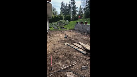 Progression of this new Trex composite patio space. From dirt to finish